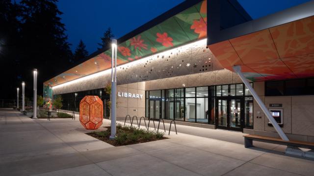 Exterior of the updated Midland Library