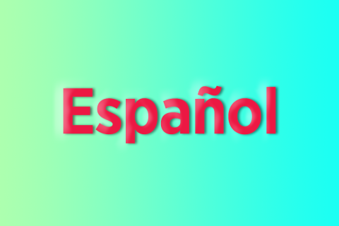 The word Espanol spelled in large red letters on a green background