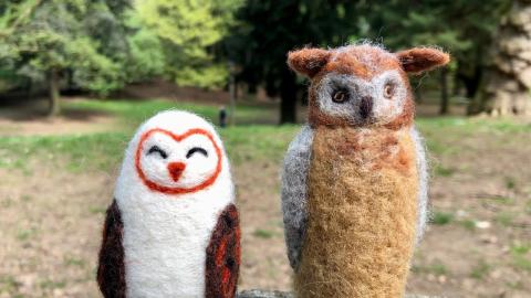 Photo of felted owls