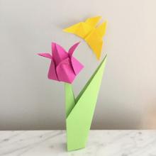 colorful origami tulips
