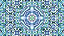 a colorful graphic of Somali blue geometric patterns