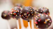 chocolate cake pops with sprinkles
