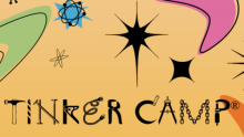 Image of Tinker Camp's logo on a yellow background.
