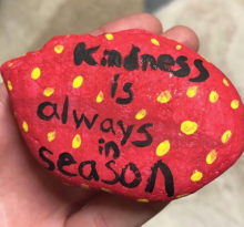 Image of a rock with a painted message