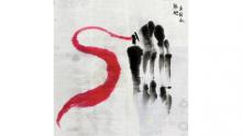 Example of ink and wash zen painting