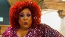 Photo of LadyBerri with bubbles and a glittery dress