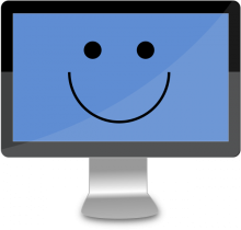 Smiling computer monitor