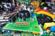 Photo of electronics circuit boards and wires.