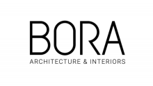 Logo for Bora Architects in black with a white background.