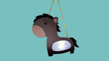 Photo of a horse lantern craft on a blue background