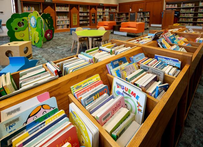 Inside Central Library in the children's area